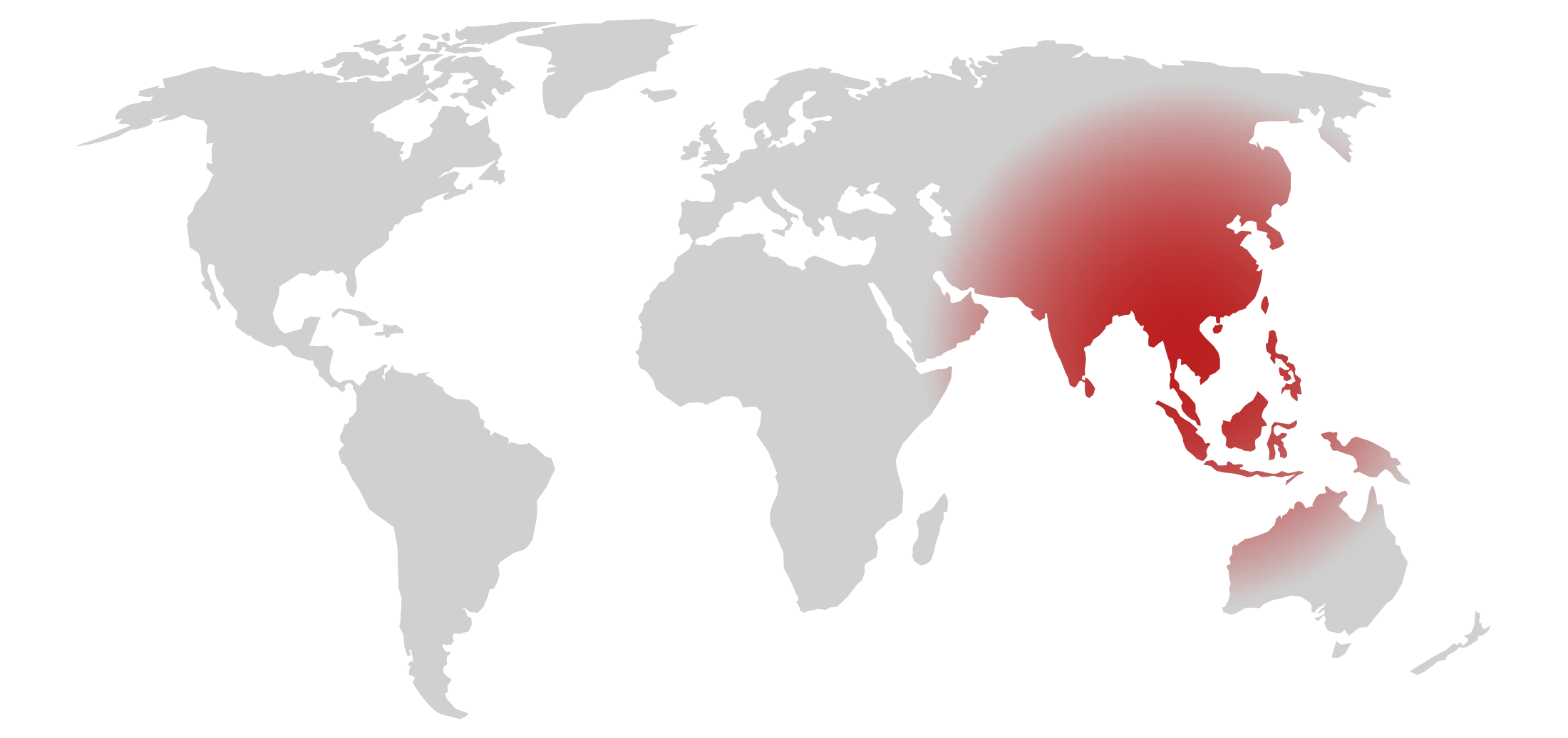 Map showing the area of Asia